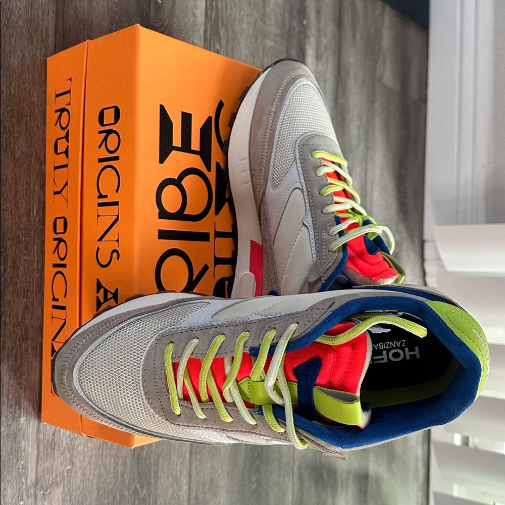 Gray and Neon Sneakers